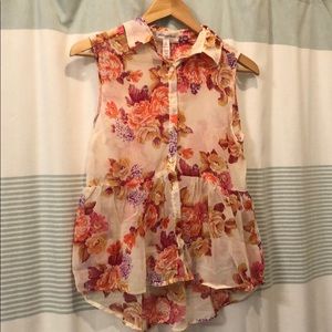 Floral Sleeveless Blouse